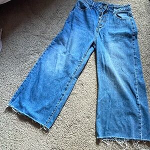 On Twelfth cropped wide leg frayed jeans